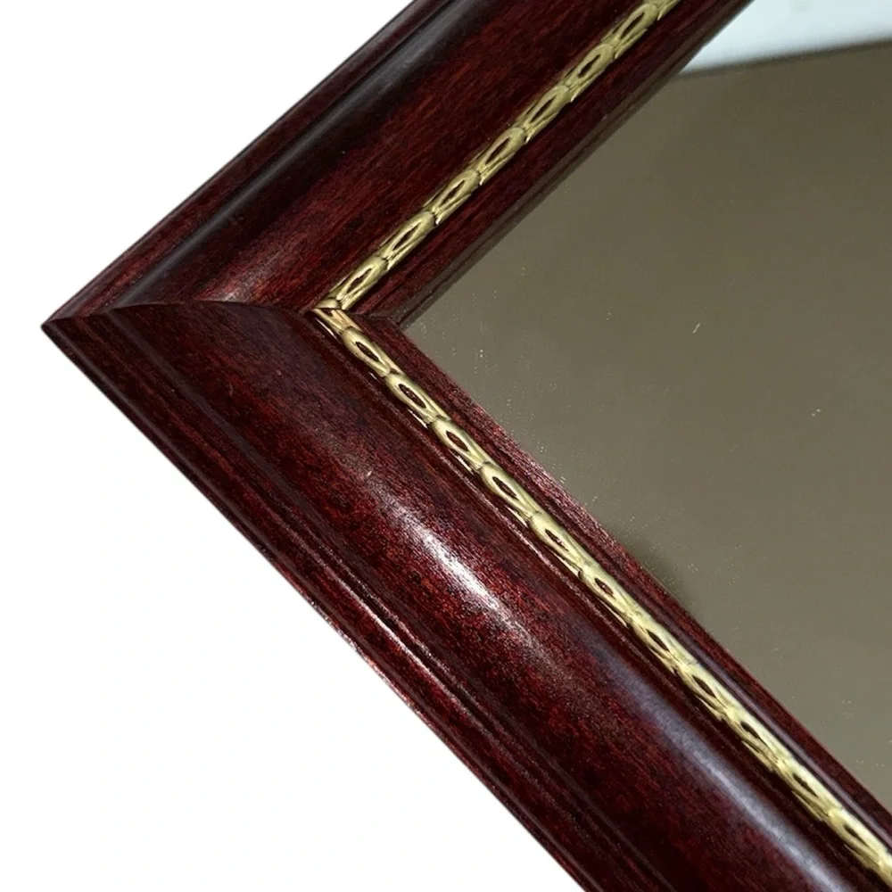 Vintage Wooden Diagonal Hanging Small Mirror